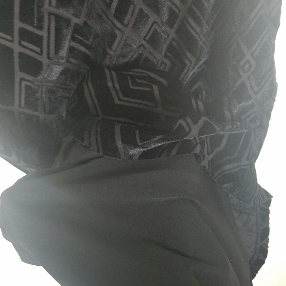 WHBM Black Velvet Burnout Shift Dress - Picture 8 of 8